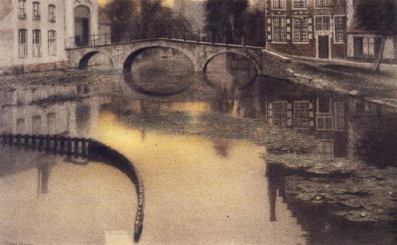 Fernand Khnopff Memory of Bruges,The Entrance of the Beguinage oil painting image